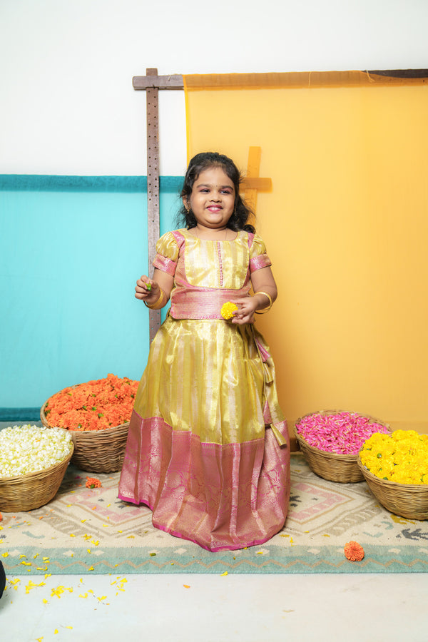 Aadhya Yellow & Pink Mom & Me
