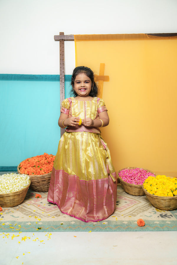Aadhya Yellow & Pink Mom & Me