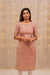 GRG - Saanvi Pink and Grey Jaipur Block Printed Cotton Kurti - XS only