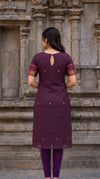 Aadhira Wine Chettinad Cotton Kurti Set ( Set of 2 )