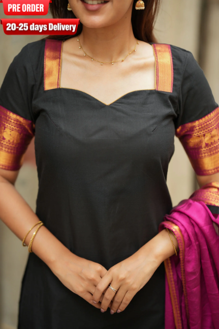 Black Kurti Set for Women (Set of 2)