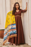 Brown & Yellow Honey Silk Pichwai Suit Set (FW)