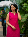 Poorni Pink Cotton Kurti Set (Set of 2 )