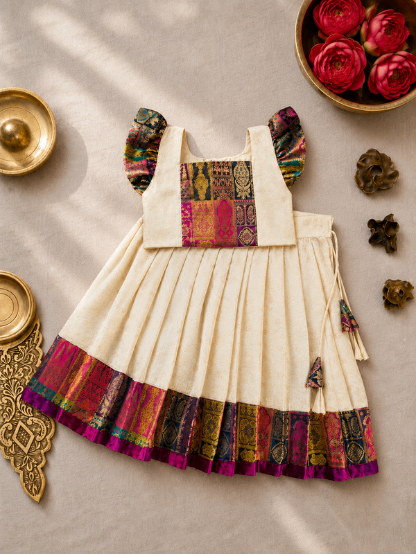 Yara Ivory with Multicolor Lehenga Mini