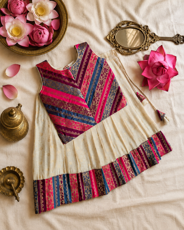 Aarika Ivory with Multicolor Lehenga Mini