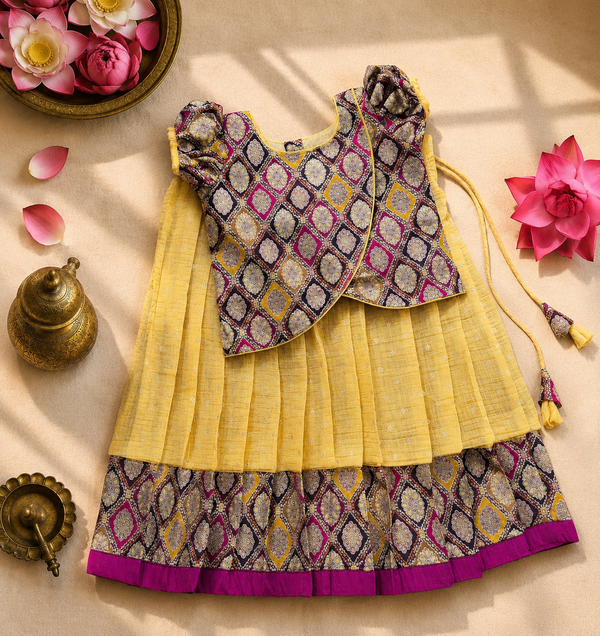 Rithu Gold with Violet Lehenga Mini
