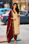 Lakshika Beige with Maroon Kurti (Set of 2)