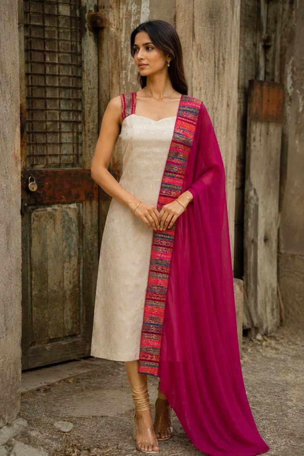 Aarika Ivory with Multicolor Kurti (Set of 2)