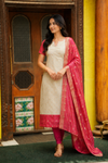 Bhargavi Ivory with Pink Kurti (Set of 2)