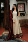 VrikshaIvory with Maroon Anarkali Dress