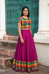 Thendral Plain Magenta Croptop and Skirt ( Set of 2 )