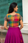Thendral Plain Magenta Croptop and Skirt ( Set of 2 )