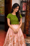 Anamika Green Croptop & Skirt ( Set of 2 )