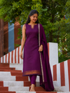 Kanimozhi Wine Chettinad Cotton Kurti Set ( Set of 2 )