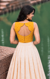 Mantra Yellow Crop Top & Skirt Set (Set of 2)