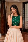 Mantra Dark Green Croptop & Skirt ( Set of 2 )