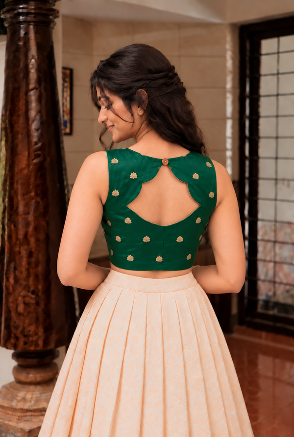 Mantra Dark Green Croptop & Skirt ( Set of 2 )