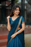 Venba Teal Chettinad Cotton Halfsaree (Set of 3 )
