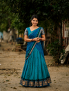Madhuri Blue Chettinad Cotton Halfsaree (Set of 3 )