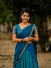 Madhuri Blue Chettinad Cotton Halfsaree (Set of 3 )