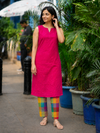 Poorni Pink Cotton Kurti Set (Set of 2 )