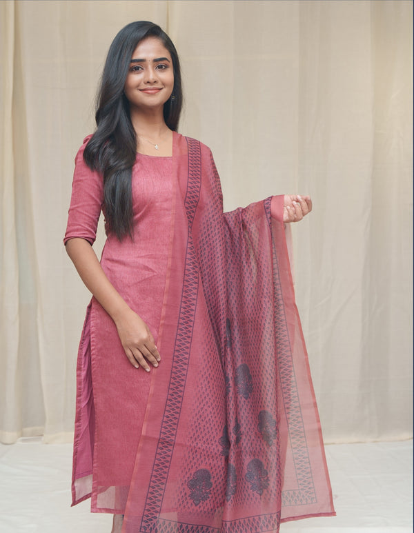 GRG - Kira Light Rustic Red Chanderi (kurti only) - XS only