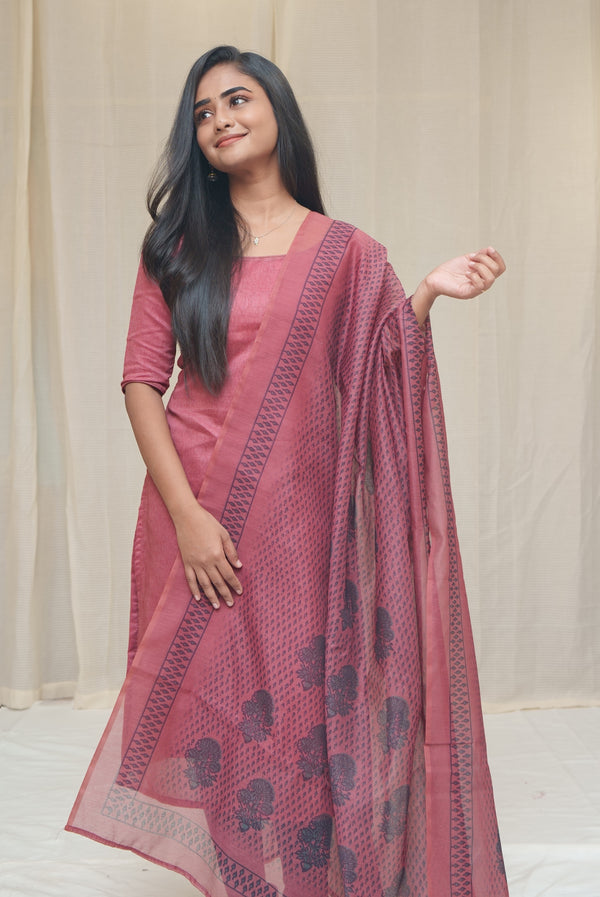 GRG - Kira Light Rustic Red Chanderi (kurti only) - XS only
