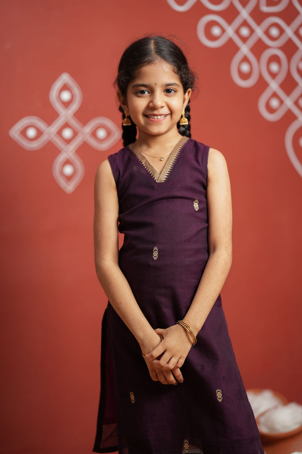 Uthra Wine Kurti set Mini (Set of 2)