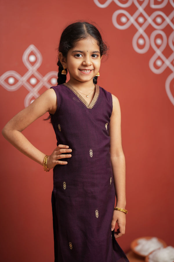 Uthra Wine Kurti set Mini (Set of 2)