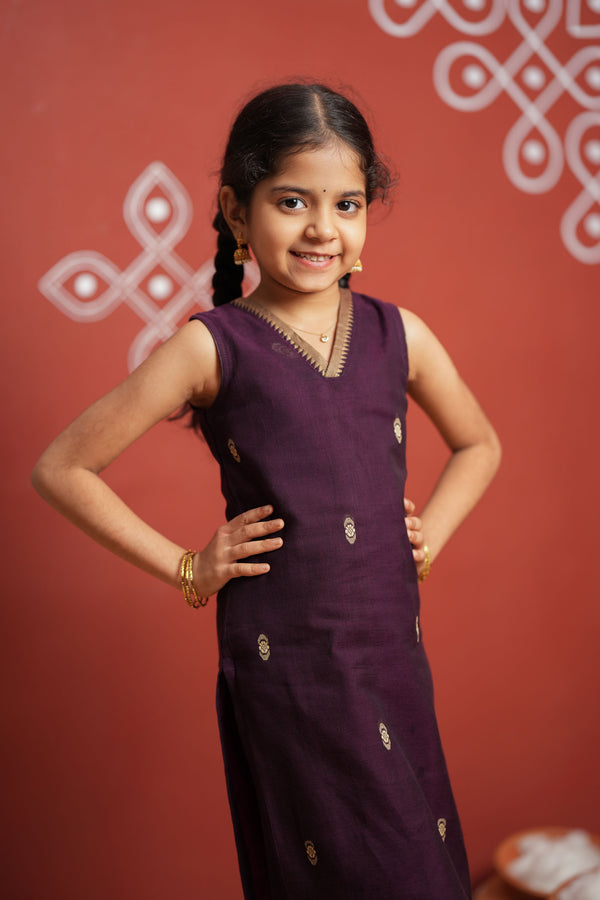 Uthra Wine Kurti set Mini (Set of 2)