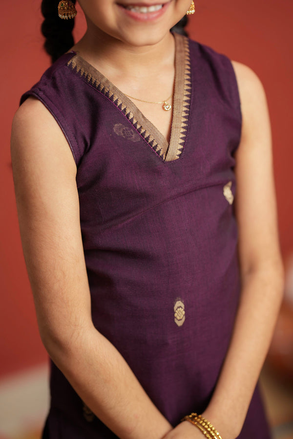 Uthra Wine Kurti set Mini (Set of 2)