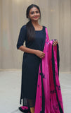 Ivanka Navy & Pink Unstitched (Set of top and dupatta)