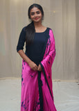 Ivanka Navy & Pink Unstitched (Set of top and dupatta)