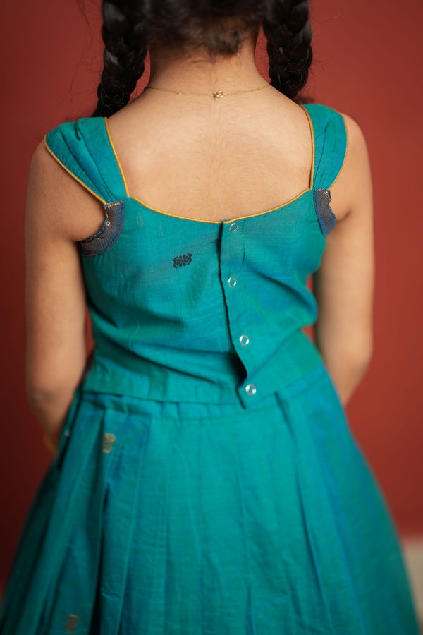 Madhuri Blue Kurti with Lehenga Mom & Me