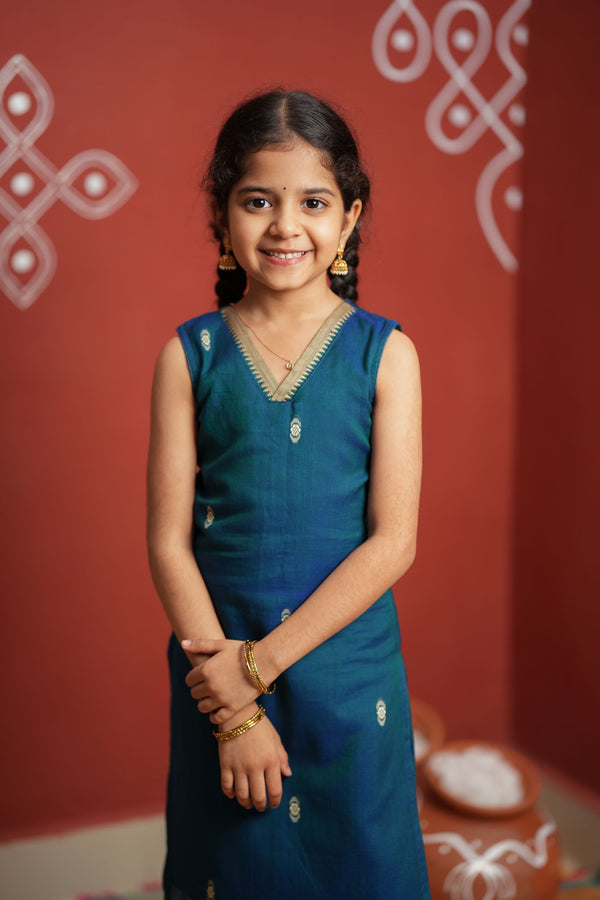 Uthra Teal Kurti set Mini (Set of 2)