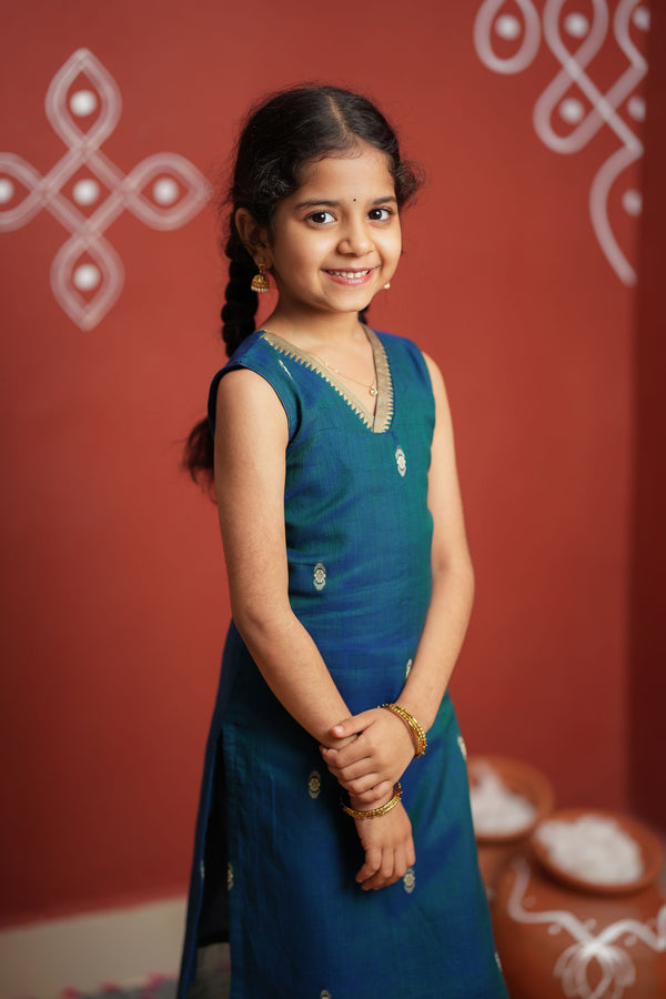 Uthra Teal Kurti set Mini (Set of 2)