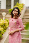 Saindhavi Pink Kurti Set (Kurti & Dupatta only)