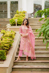 Saindhavi Pink Kurti Set (Kurti & Dupatta only)