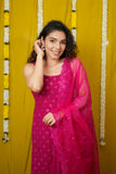 Isai Pink Kurti with Sharara (Set of 3)