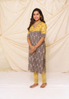 GRG - Yazhini Grey and Mustard - Kurti only - S only