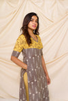 GRG - Yazhini Grey and Mustard - Kurti only - S only