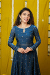 Pirainila Teal Anarkali Kurta (Set of 2)