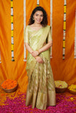 Aalaya Green Banarasi Half Saree Set