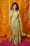 Aalaya Green Banarasi Half Saree Set