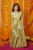 Aalaya Green Banarasi Half Saree Set