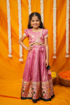 Maithiri Pink Silk Kids Lehenga Set mini