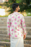 Arsh - Off white Pink Floral Kurta