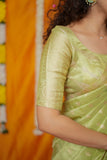 Aalaya Green Banarasi Half Saree Set