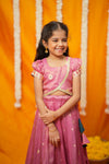 Maithiri Pink Silk Kids Lehenga Set mini