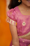 Maithiri Pink Silk Kids Lehenga Set mini